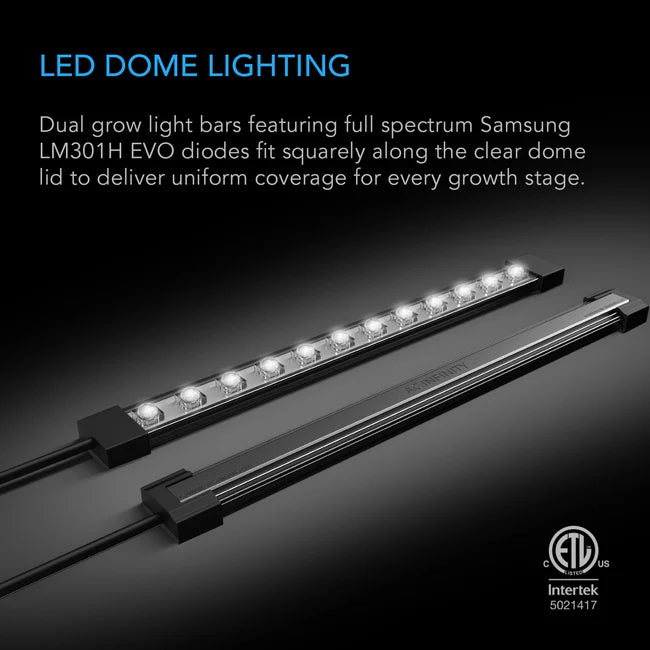 AC Infinity Humidity Dome, Germination Kit With Led Grow Light Bars, 5X8 Cell Tray