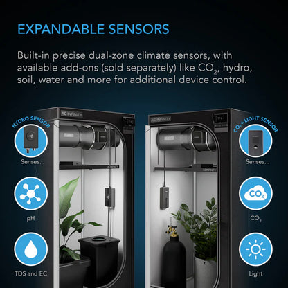 CONTROLLER AI+ with CO2 Sensor, AI-Powered Learning, CO2 Data Tracking for Optimized FAE, Temp, Humidity, and VPD Monitoring for Dynamic Level Adjusting Bluetooth & WiFi App