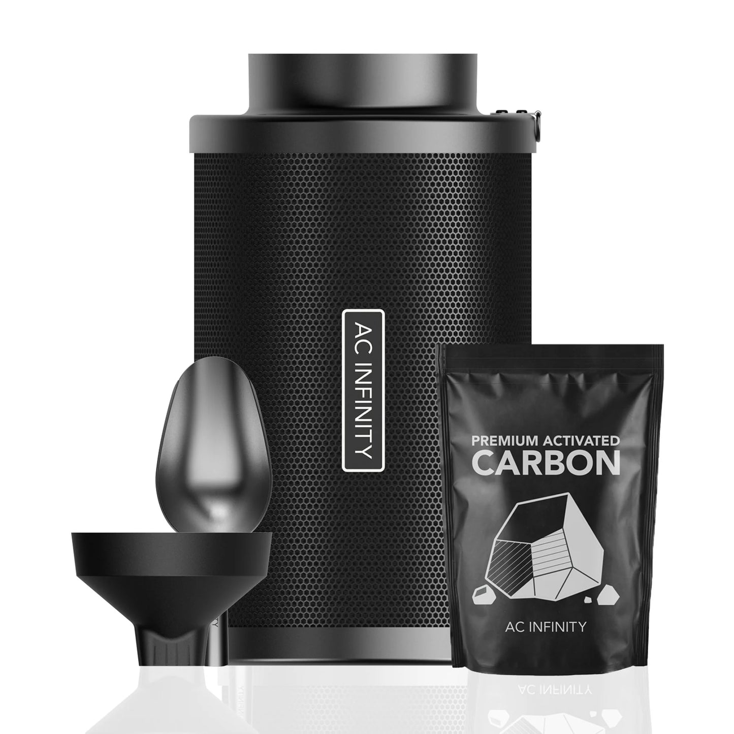 AC Infinity Refillable Carbon Filter Kit, With Charcoal Refill 150mm