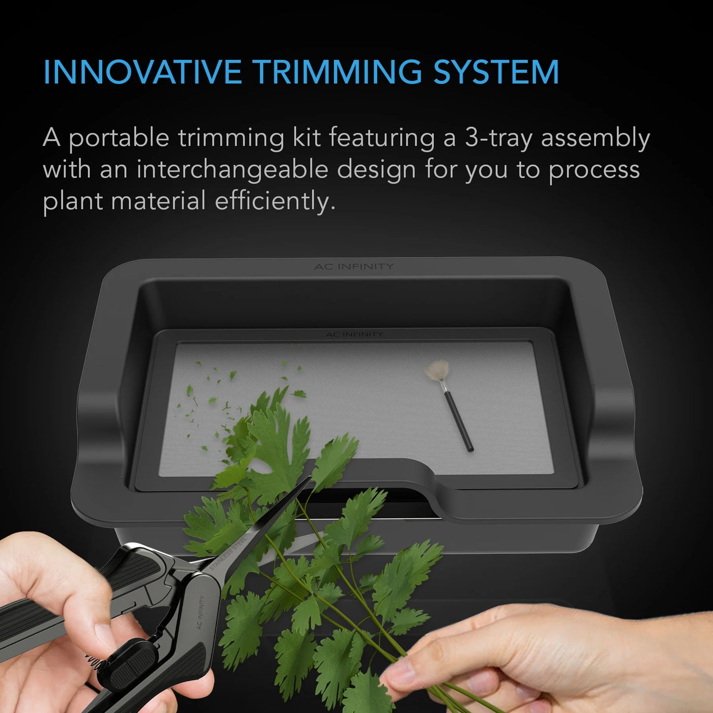Large Trim Tray System | 3-Tray, 2-Screen Ergonomic Kit