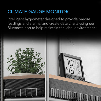 AC Infinity Cloudcom B1, Smart Thermo-Hygrometer With Data App, 12 Ft. Sensor Probe