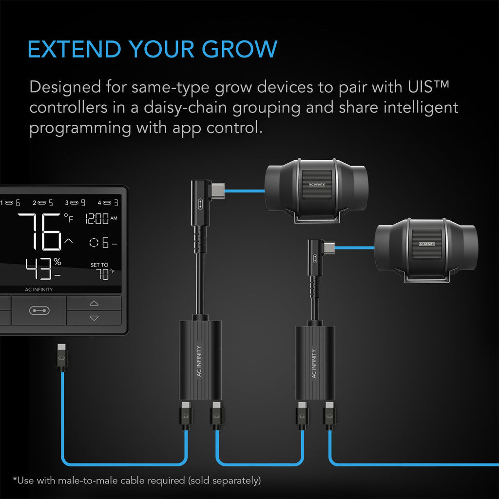 AC Infinity Uis 2-in-1 Splitter, Daisy-Chain Adapter Dongle