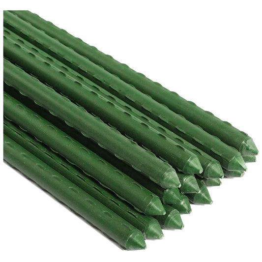 Plastic PE Coated Steel Bamboo Garden Stakes - 5FT / 1.5m, 25 Pack